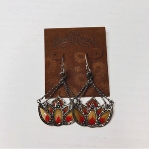 Lucky Brand Lotus Creme and Reddish Orange Earrings